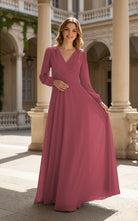Romantic Bridesmaid Gown - Ruffled Sleeve Design TFB8068