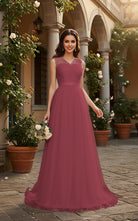 Elegant Bridesmaid Dress - Cap Sleeve Formal Gown TFB8069