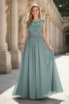 Elegant & Simple Bridesmaid Dress - Round Neck A-Line TFB8072