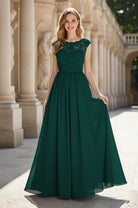 Elegant & Simple Bridesmaid Dress - Round Neck A-Line TFB8072