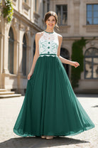 Chic Bridesmaid Dress - Lace Bodice Gown TFB8063