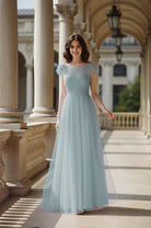 Modern Cut Bridesmaid Dress - Unique Sleeve Detail TFB8070