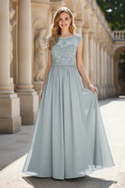 Elegant & Simple Bridesmaid Dress - Round Neck A-Line TFB8072