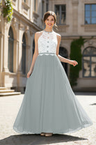 Chic Bridesmaid Dress - Lace Bodice Gown TFB8063