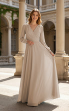 Romantic Bridesmaid Gown - Ruffled Sleeve Design TFB8068