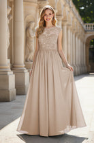 Elegant & Simple Bridesmaid Dress - Round Neck A-Line TFB8072