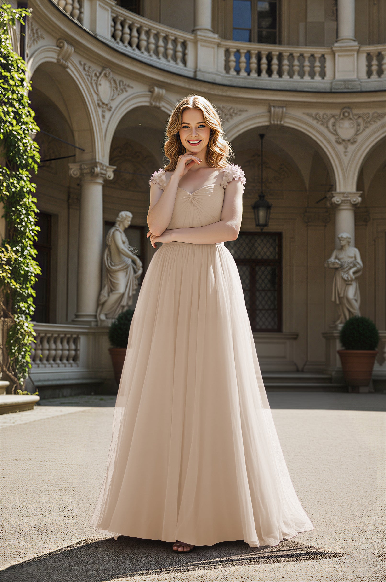 Timeless Bridesmaid Dress - Elegant Boat Neck Design TFB8066