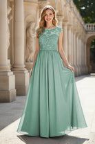 Elegant & Simple Bridesmaid Dress - Round Neck A-Line TFB8072