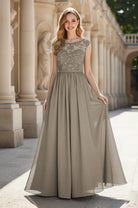 Elegant & Simple Bridesmaid Dress - Round Neck A-Line TFB8072