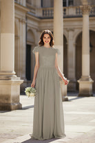 Sweetheart Neckline Bridesmaid Gown - Pleated Waist TFB8065