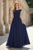 Elegant & Simple Bridesmaid Dress - Round Neck A-Line TFB8072