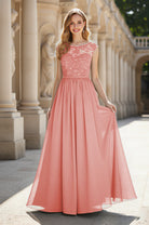 Elegant & Simple Bridesmaid Dress - Round Neck A-Line TFB8072