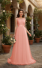 Elegant Bridesmaid Dress - Cap Sleeve Formal Gown TFB8069