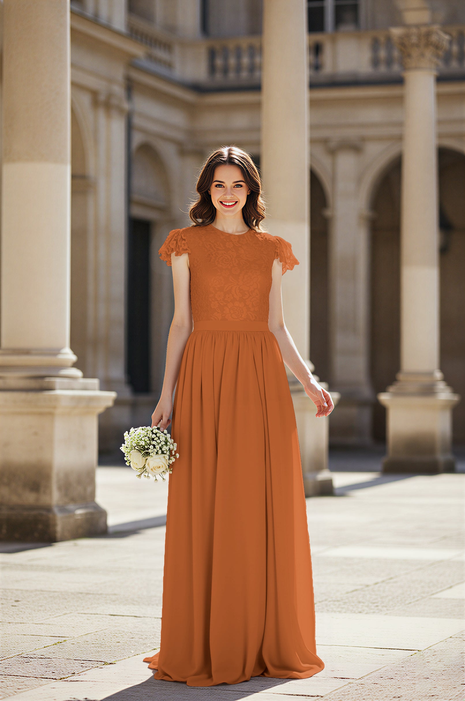 Sweetheart Neckline Bridesmaid Gown - Pleated Waist TFB8065