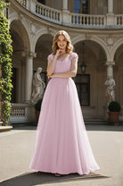 Timeless Bridesmaid Dress - Elegant Boat Neck Design TFB8066
