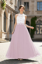 Chic Bridesmaid Dress - Lace Bodice Gown TFB8063