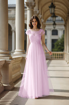 Modern Cut Bridesmaid Dress - Unique Sleeve Detail TFB8070