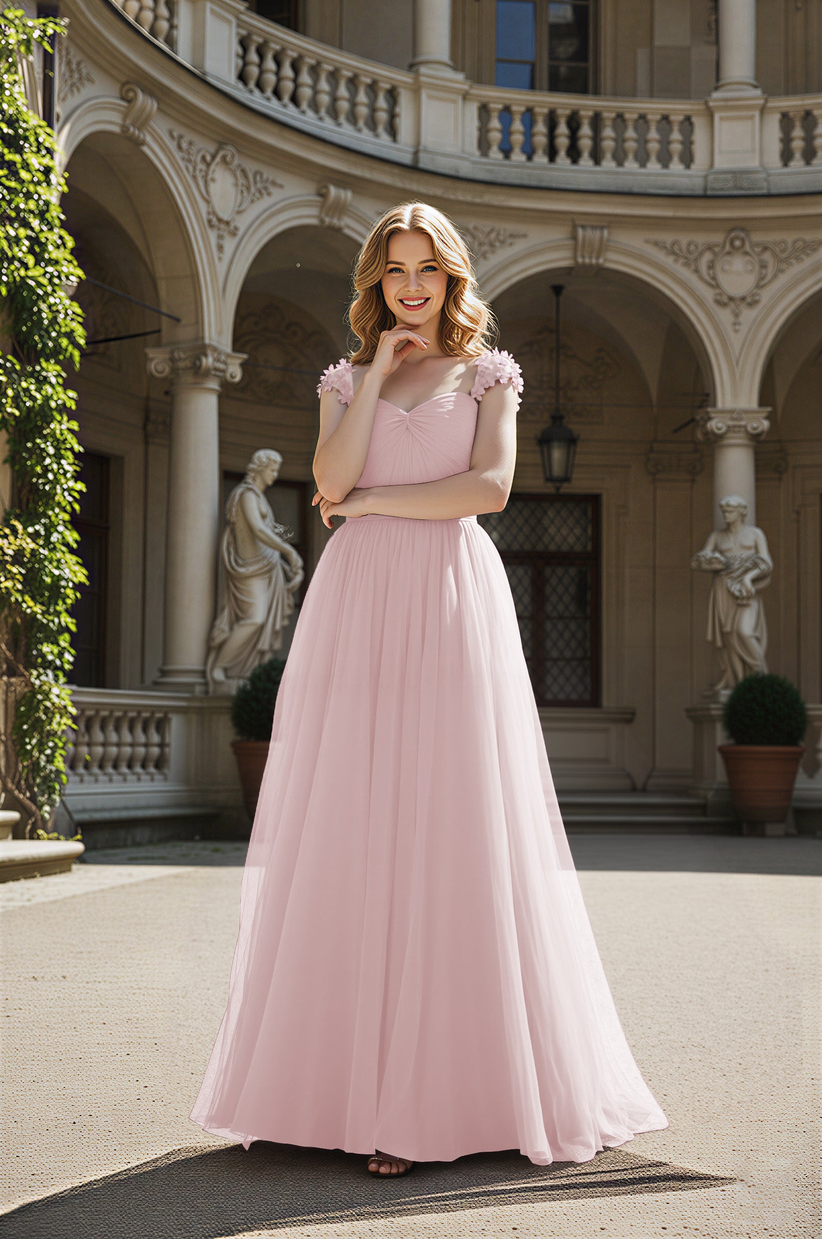 Timeless Bridesmaid Dress - Elegant Boat Neck Design TFB8066