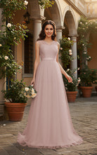 Elegant Bridesmaid Dress - Cap Sleeve Formal Gown TFB8069