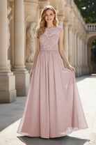 Elegant & Simple Bridesmaid Dress - Round Neck A-Line TFB8072