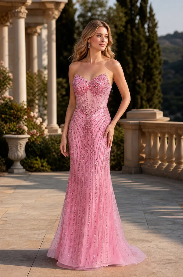 Intricate Beaded Corset Mermaid Prom Dress TFB 8080 | blissfulprom