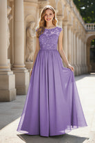 Elegant & Simple Bridesmaid Dress - Round Neck A-Line TFB8072