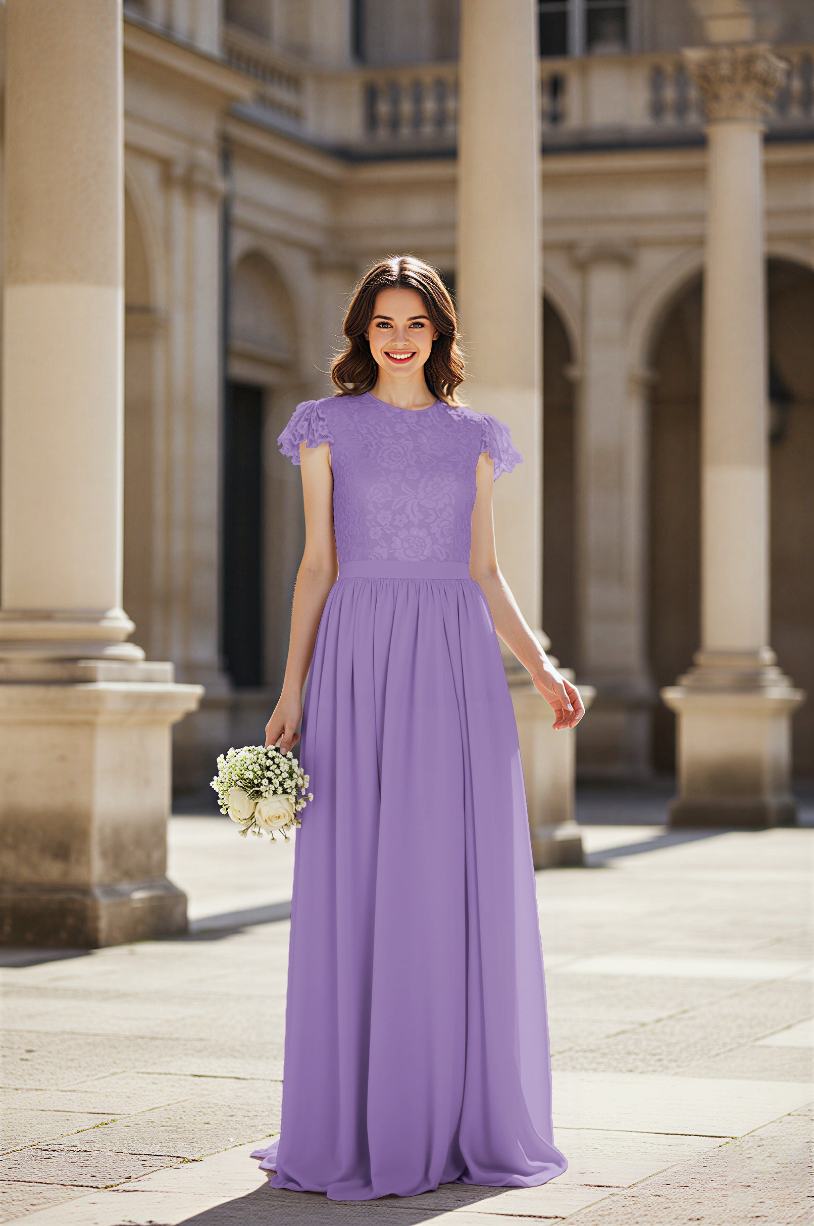 Sweetheart Neckline Bridesmaid Gown - Pleated Waist TFB8065