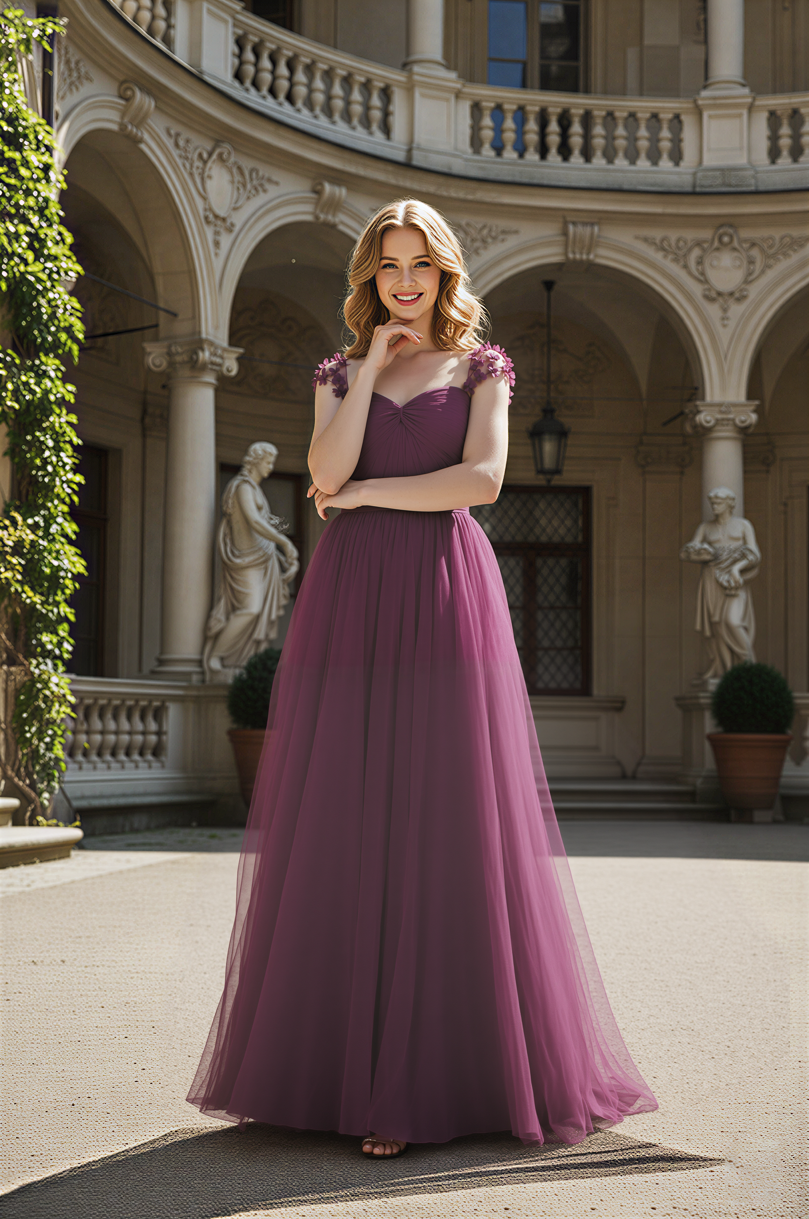 Timeless Bridesmaid Dress - Elegant Boat Neck Design TFB8066