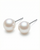 Classic White Round Pearl Stud Earrings Minimalist Jewelry - RM001
