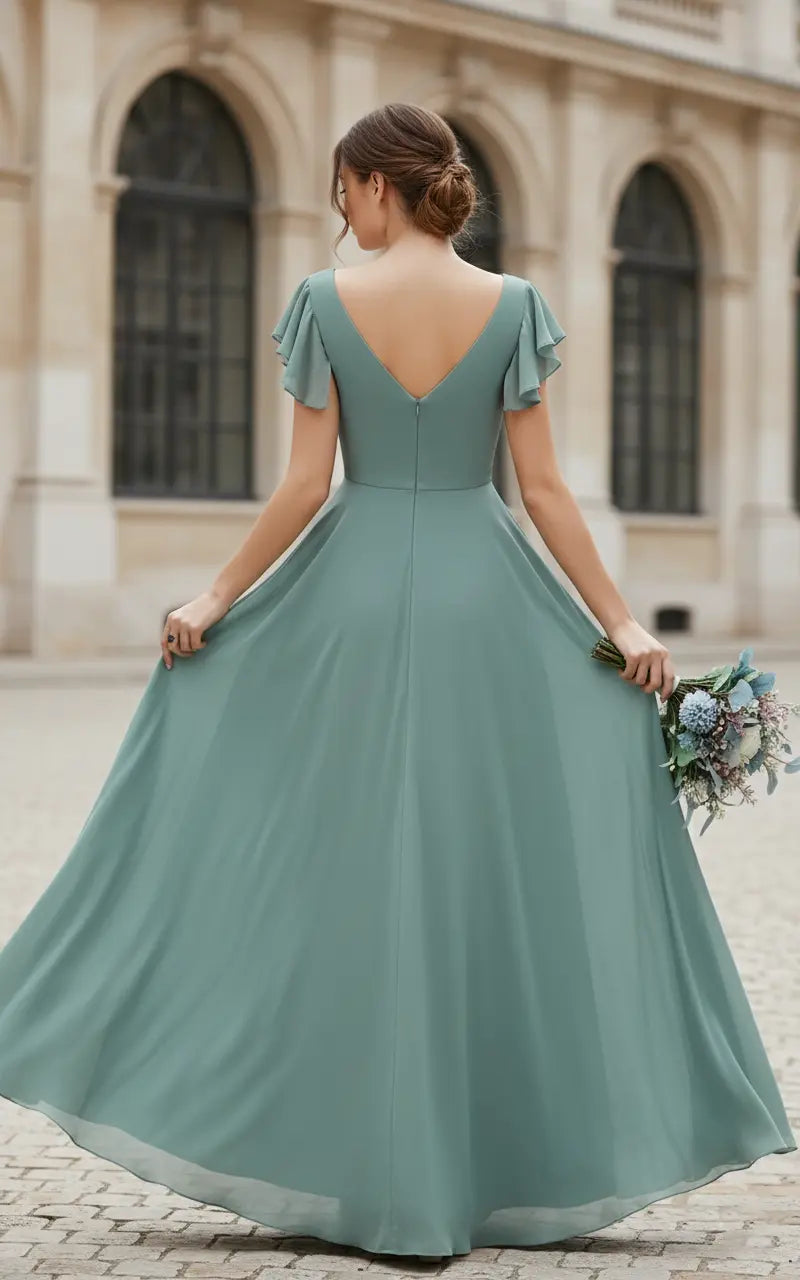 Romantic Sweetheart Bridesmaid Dress in Soft Chiffon TFB 8057 | blissfulprom