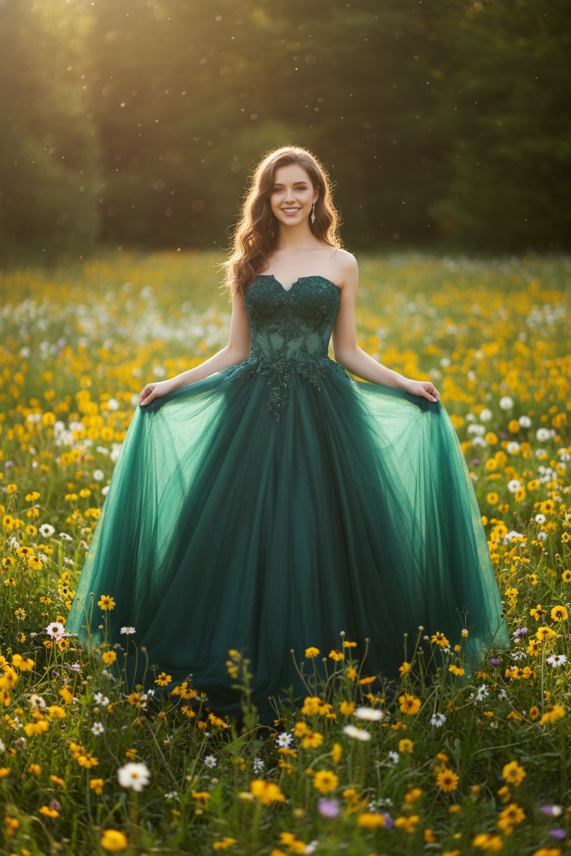 Shimmering Lace Applique Strapless Sweetheart Ball Gown TFB 8005 | blissfulprom