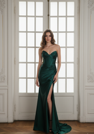 Satin Mermaid Prom Dress with Sweetheart Neckline 