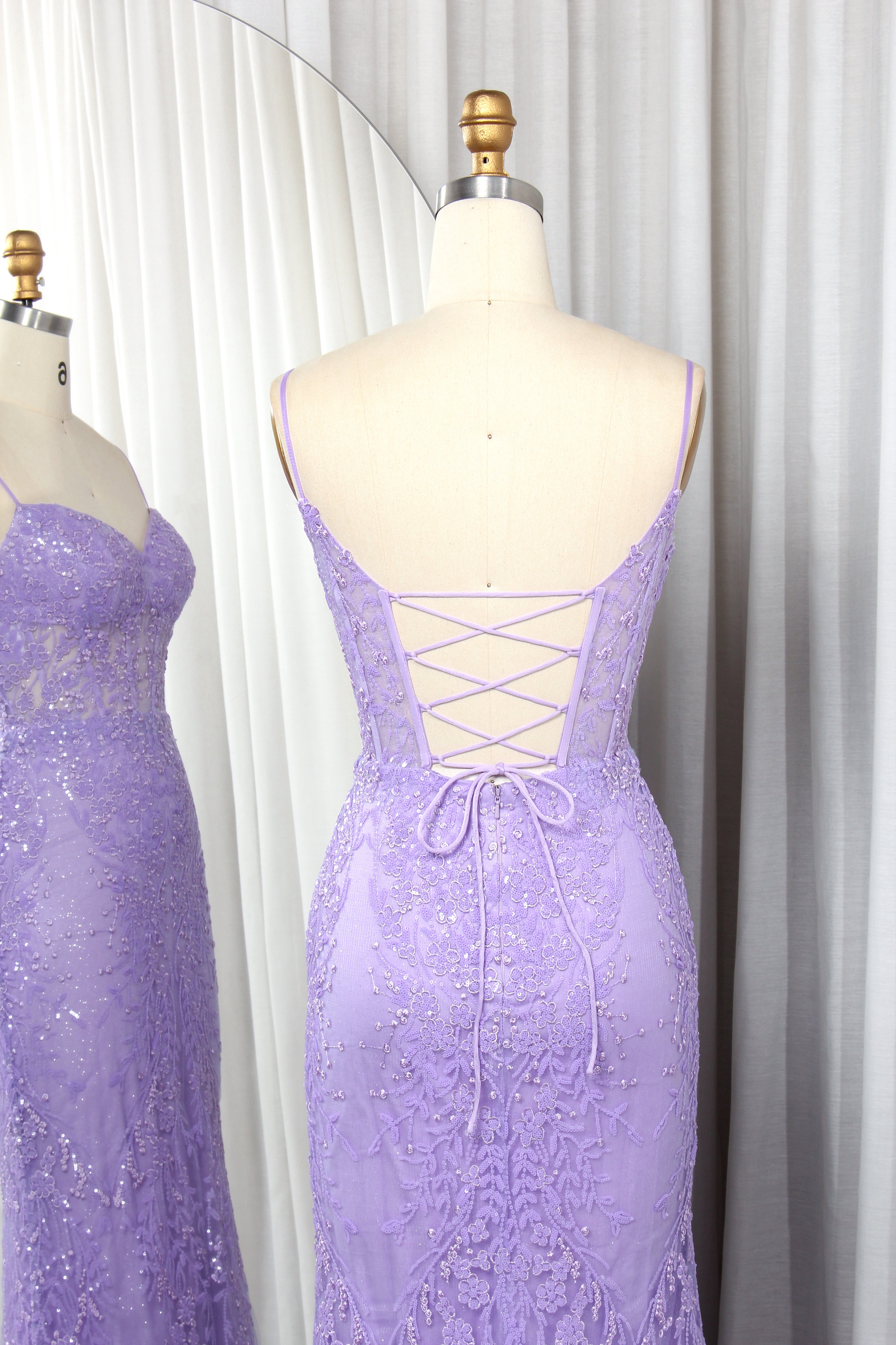 Sequin Lace Mermaid Prom Dress with Sheer Corset Bodice - TFB 8014 | blissfulprom
