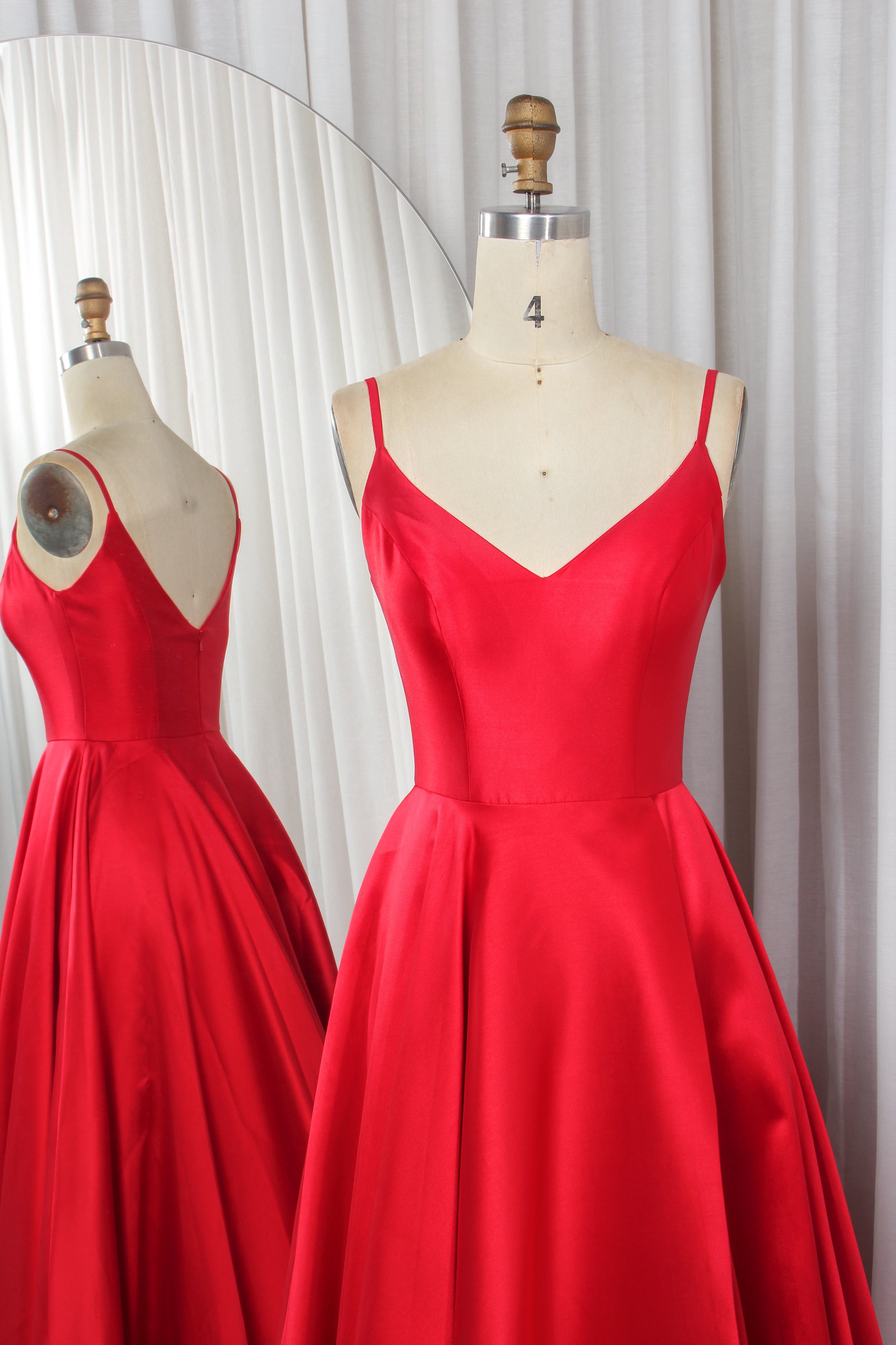 Sculptural Mikado V-Neck A-Line Prom Dress with Deep V-Back - TFB 8048 | blissfulprom