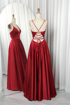Luxurious Satin Deep V-Neck Ball Gown TFB 8004 | blissfulprom