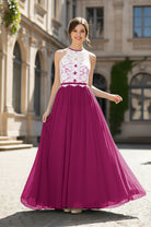 Chic Bridesmaid Dress - Lace Bodice Gown TFB8063