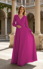 Romantic Bridesmaid Gown - Ruffled Sleeve Design TFB8068