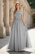 Elegant & Simple Bridesmaid Dress - Round Neck A-Line TFB8072