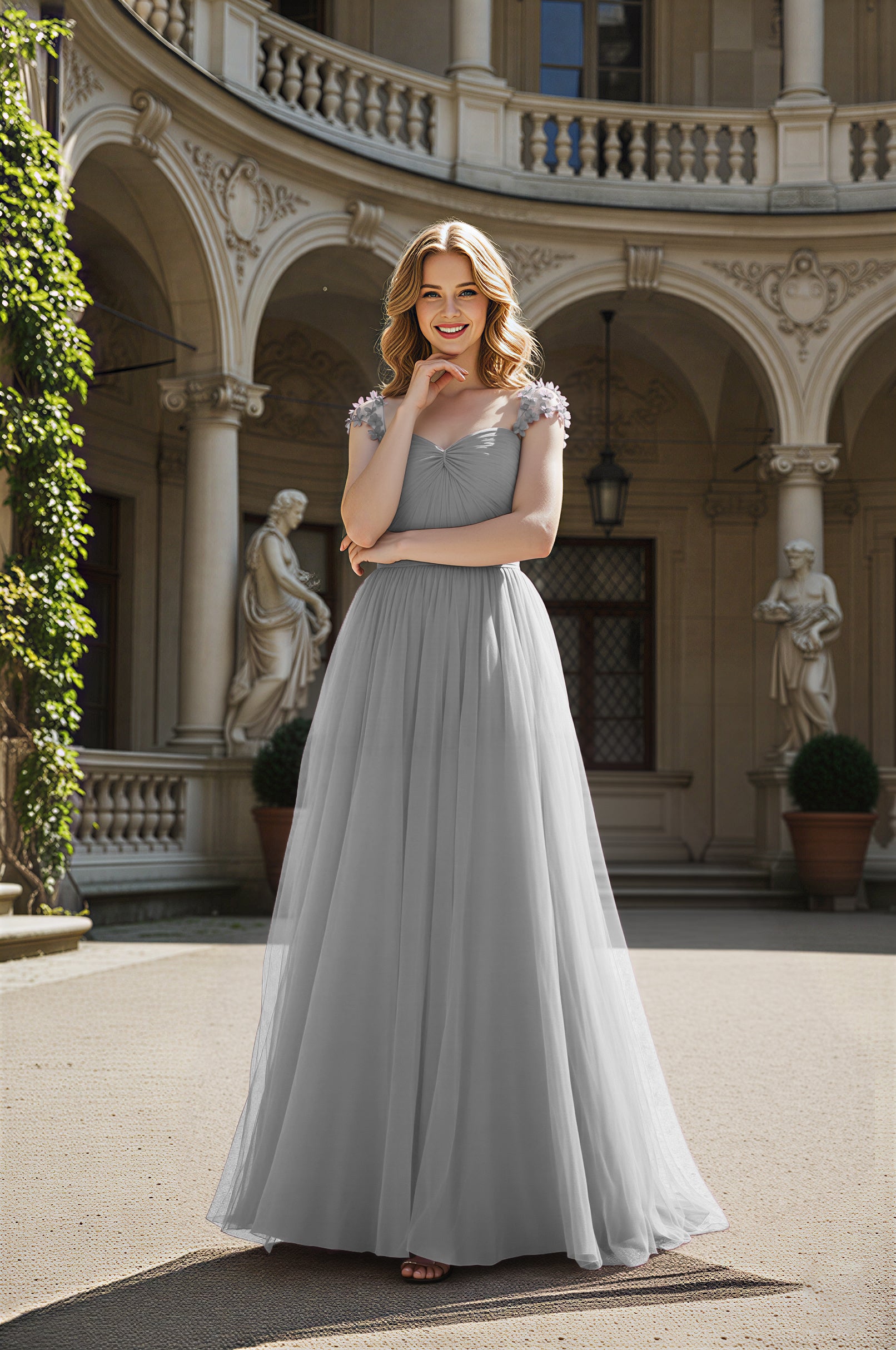 Timeless Bridesmaid Dress - Elegant Boat Neck Design TFB8066
