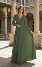 Romantic Bridesmaid Gown - Ruffled Sleeve Design TFB8068