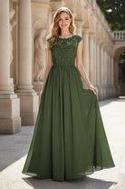 Elegant & Simple Bridesmaid Dress - Round Neck A-Line TFB8072