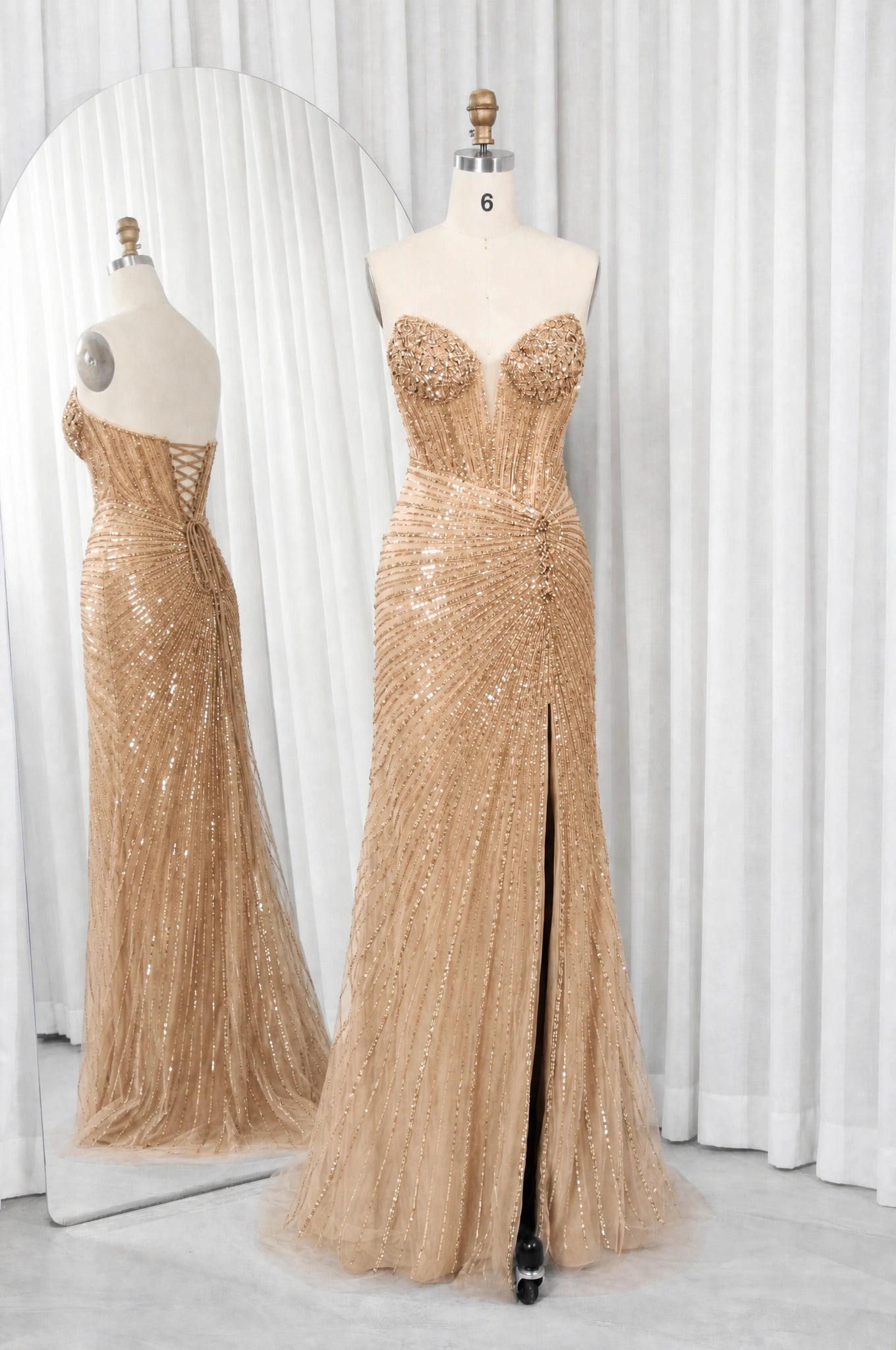 Beaded Corset Mermaid Long Prom Dress TFB 8079 Beaded Corset Mermaid Long Prom Dress TFB 8079