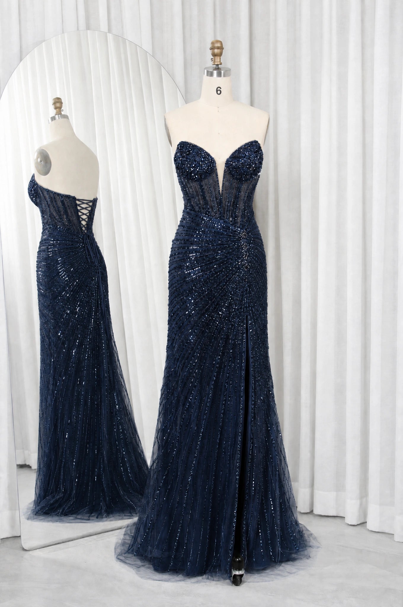 Beaded Corset Mermaid Long Prom Dress TFB 8079 Beaded Corset Mermaid Long Prom Dress TFB 8079