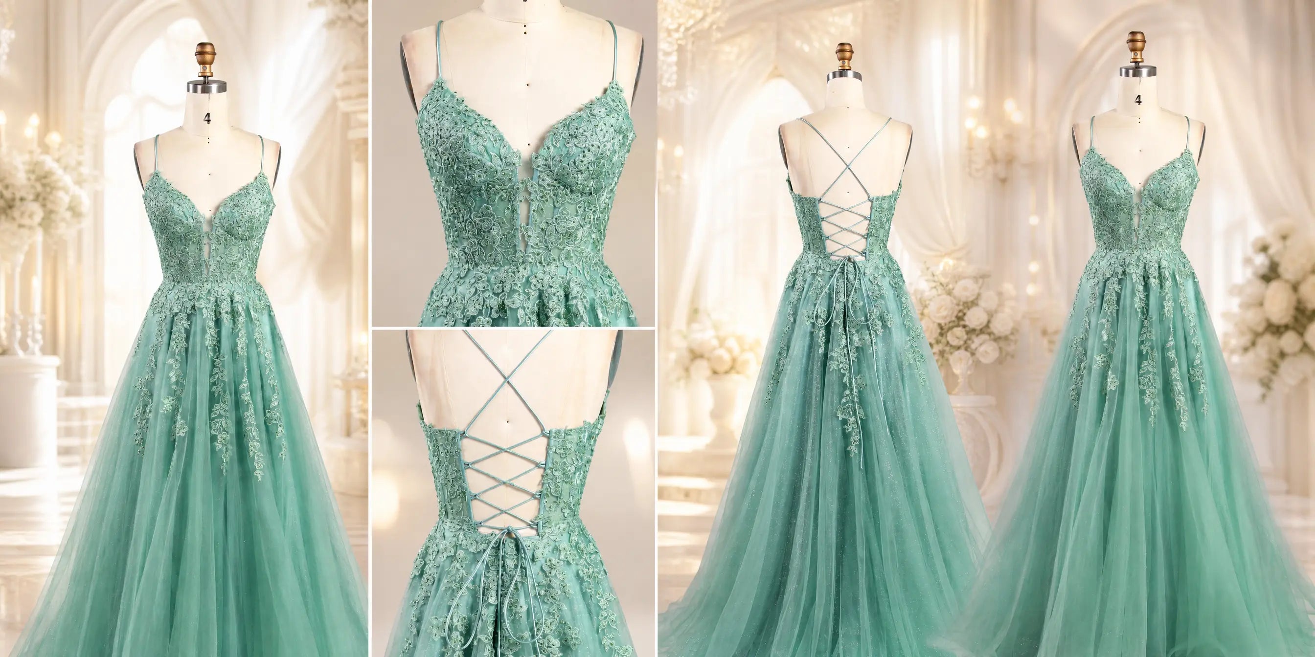 Green prom dress TFB 8023G