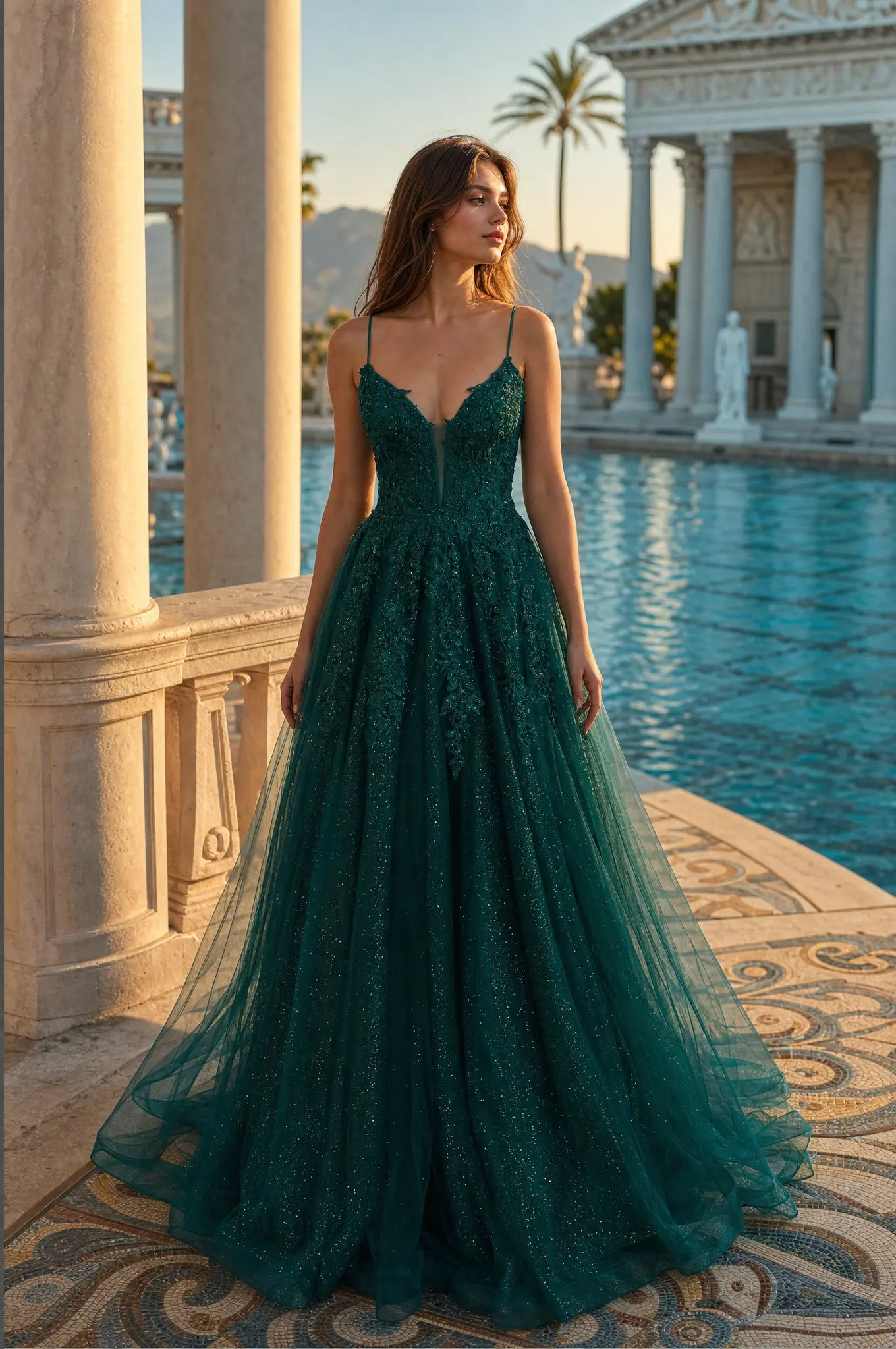 emerald green corset prom dress Kadia-Emerald Green Lace A-Line Corset Prom Dress – blissfulprom