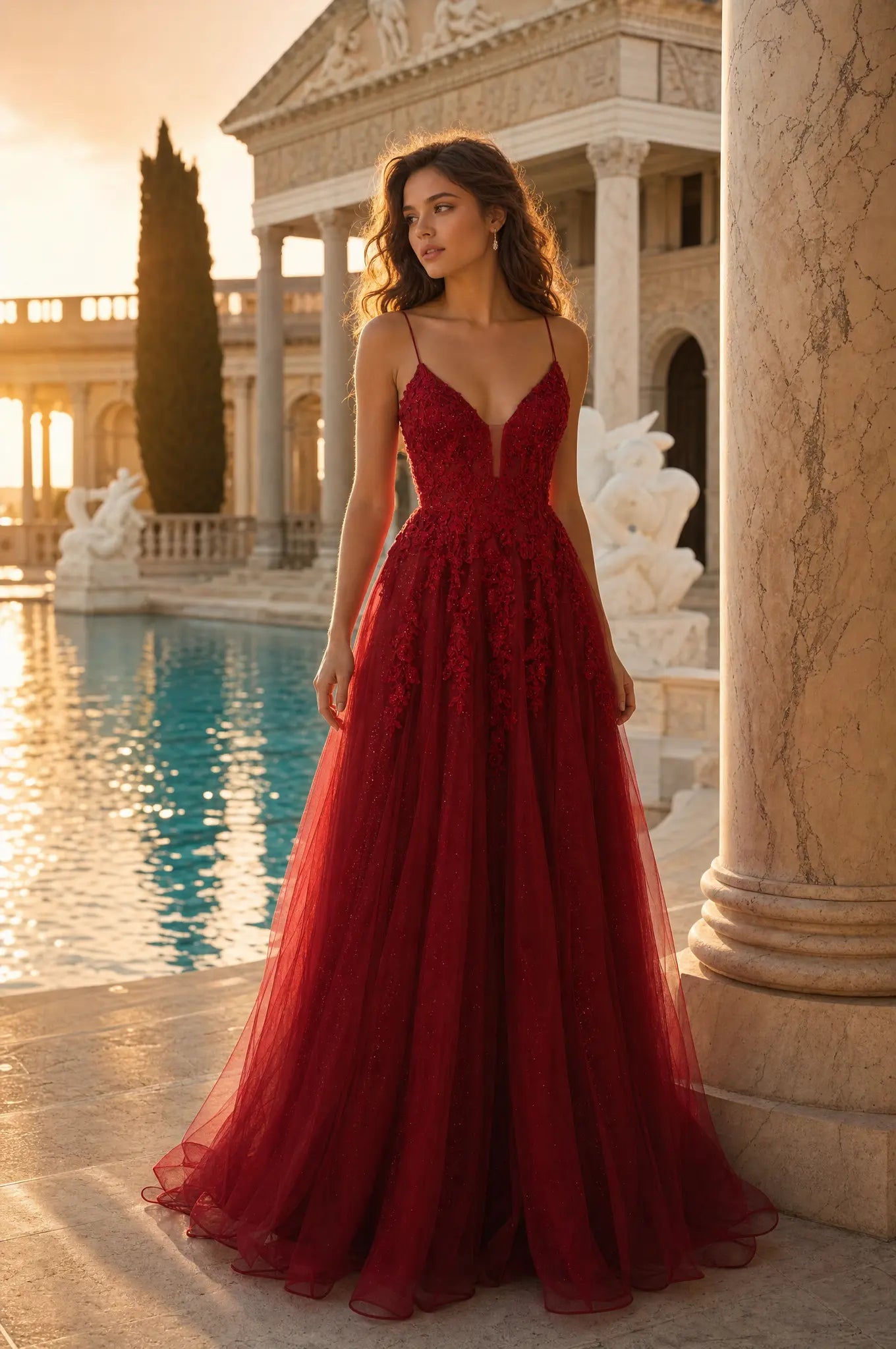 lace dress with flared skirt Lace Wedding Dress with Flared Skirt