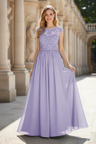 Elegant & Simple Bridesmaid Dress - Round Neck A-Line TFB8072
