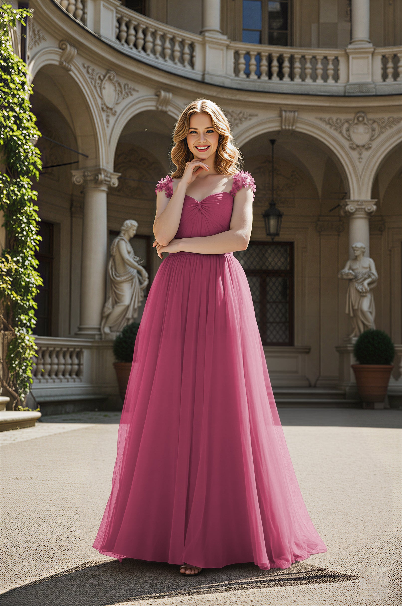 Timeless Bridesmaid Dress - Elegant Boat Neck Design TFB8066