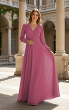 Romantic Bridesmaid Gown - Ruffled Sleeve Design TFB8068
