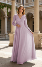 Romantic Bridesmaid Gown - Ruffled Sleeve Design TFB8068